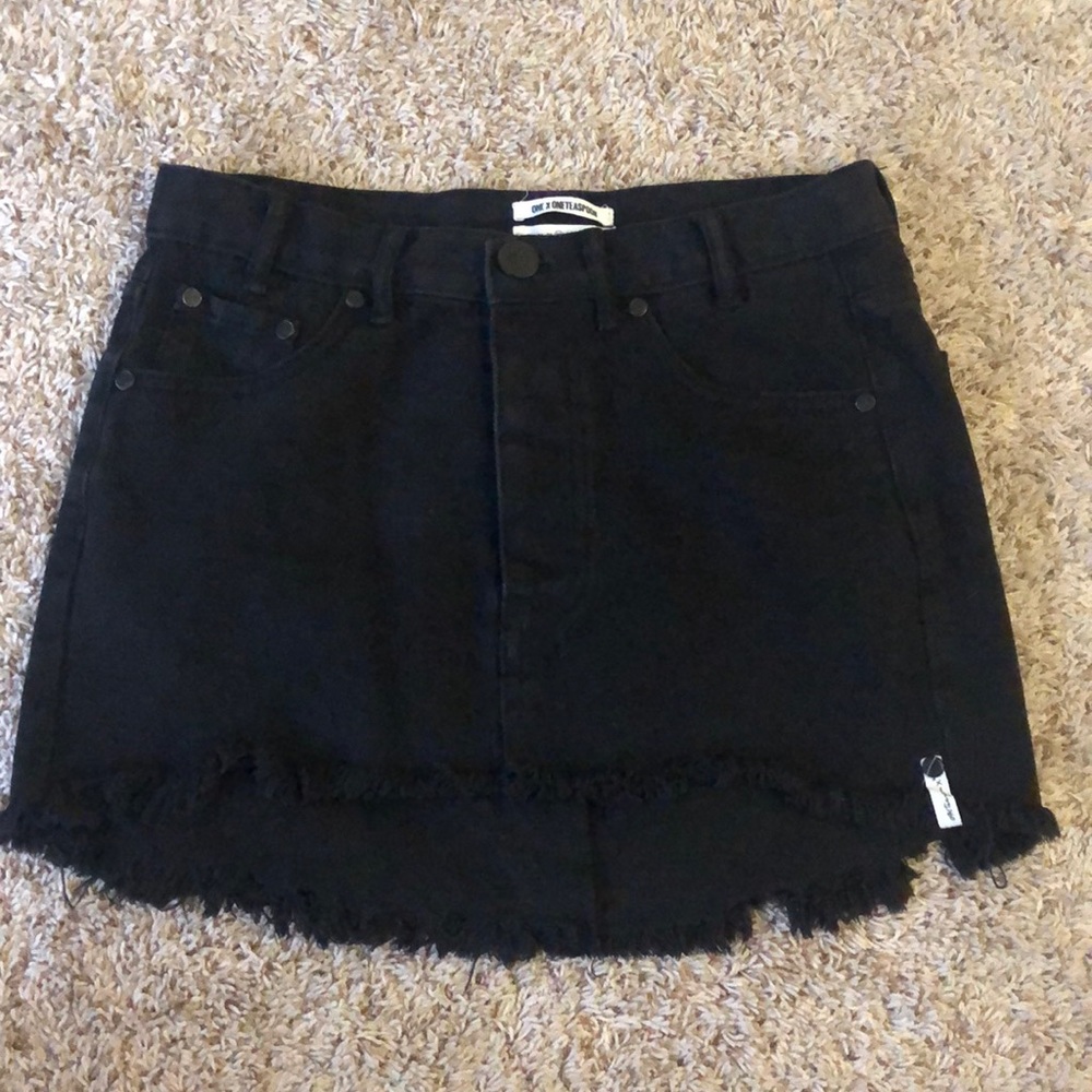 One teaspoon black denim mini skirt